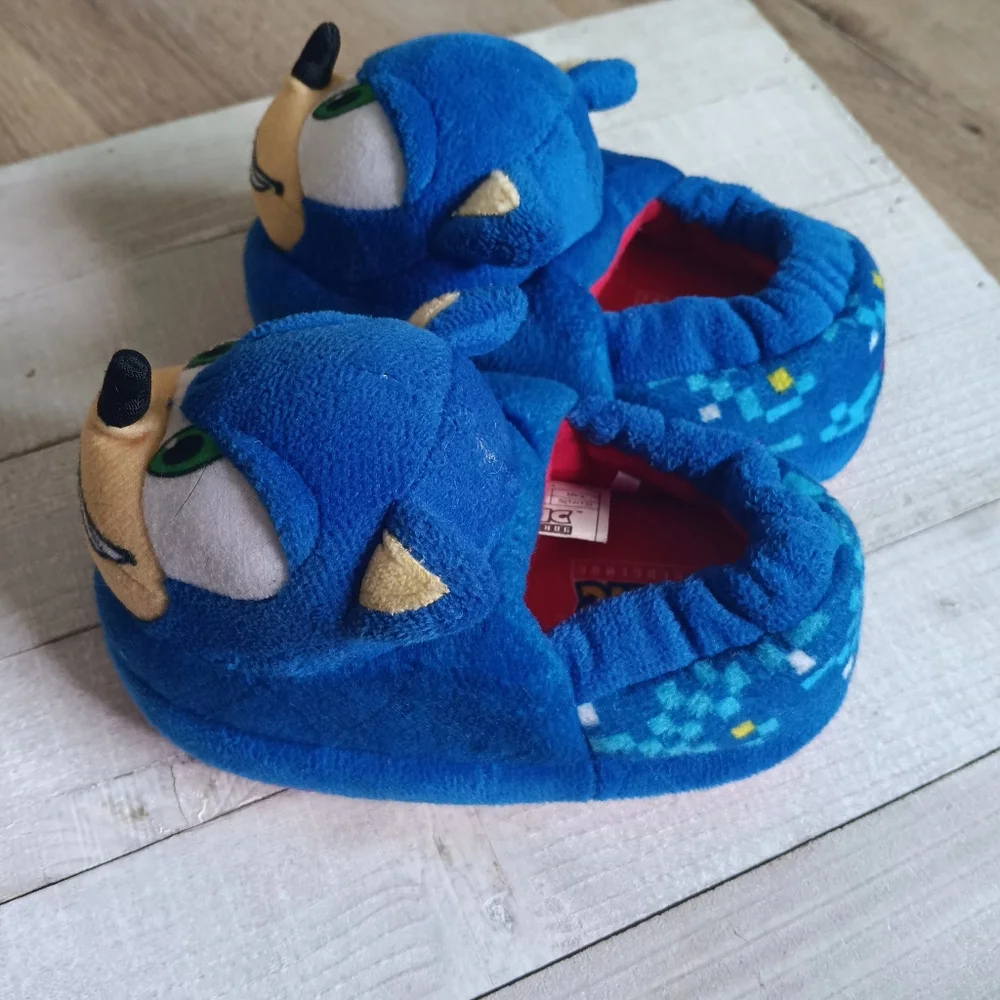 Sonic the Hedgehog Blue Kids Slippers Sz Baby5/6